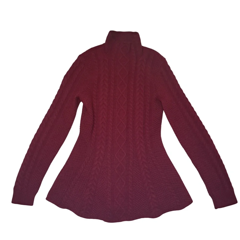 Lauren Ralph Lauren Sweater Women's XS Red Lambswool Christmas Cable Knit Preppy